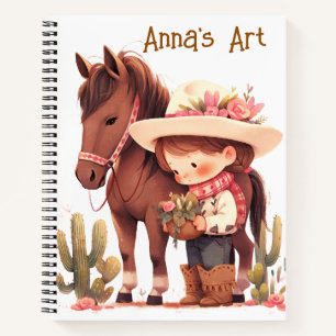 Cowgirl's Personalize Sketch Notizbuch