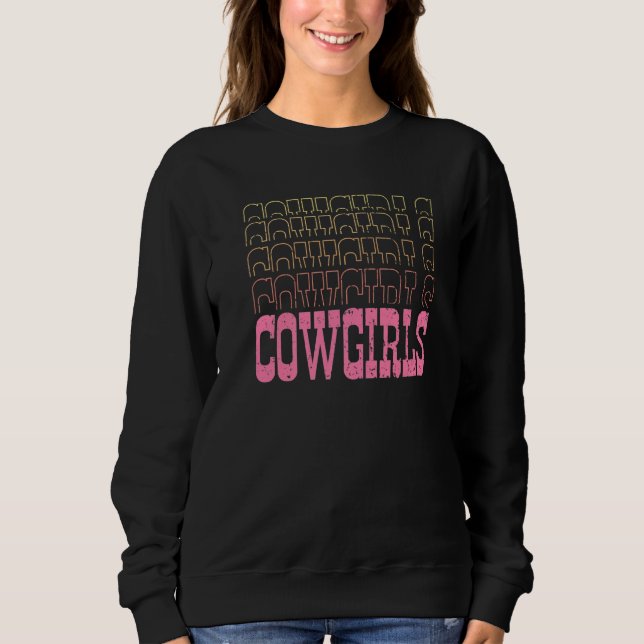 Cowgirls Pink Western Cowgirls Rodeo Premium Sweatshirt (Vorderseite)