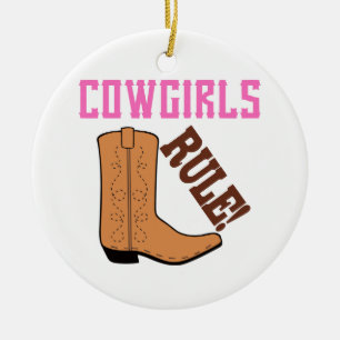 Cowgirls-Regel Keramik Ornament