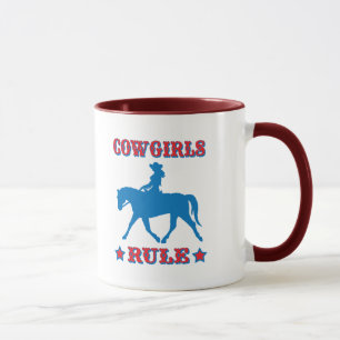 Cowgirls-Regel (rot/Blau) Tasse