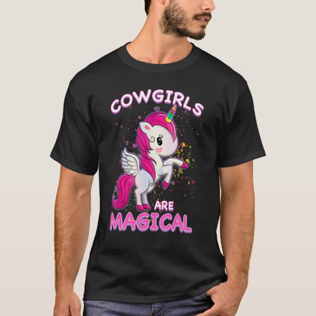 Cowgirls sind ein magischer Unicorn Job Rodeo Beru T-Shirt (Vorderseite)