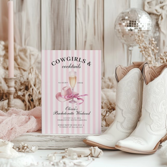 Cowgirls und Cocktails Bachelorette Einladung (Cowgirls and Cocktails Trendy Bachelorette Weekend Invitation )