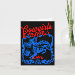 Cowgirls und Tequila Vintage Tail Lustig Tequila T Karte