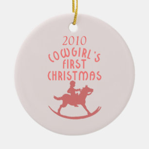 Cowgirls Weihnachten Keramik Ornament
