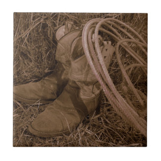 Cowgirlstiefel u. Lariat Fliese