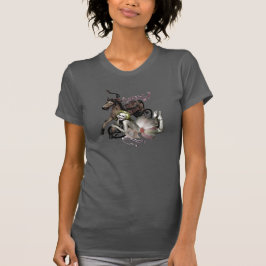 Cowgiry Vintag Cowgirl & Hobby Horse V-Neck T-Shirt
