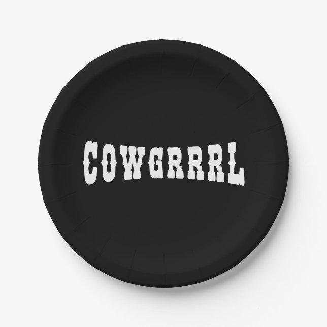 COWGRRRL PAPPTELLER (Vorderseite)