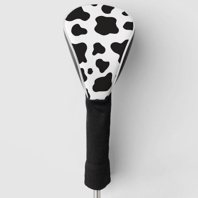 Cowhid-Treiber für Schwarzweiß-Imitat Golf Headcover (Vorderseite)
