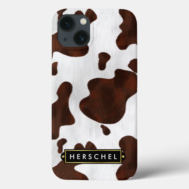Cowhide Imitat Western Leather Gepunktet Personali Case-Mate iPhone Hülle (Rückseite)