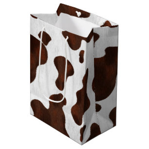 Cowhide Imitate Haare Western Leder Gepunktetes Mu Mittlere Geschenktüte