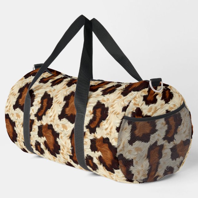 Cowhide Large Duffel Bag Duffle Bag (Rechte Ecke)