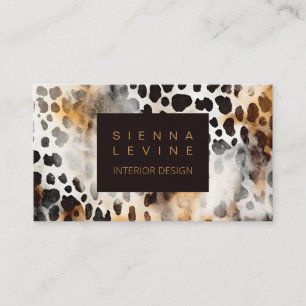 Cowhide Leopard Print Animal Skin Abstrakt Art Visitenkarte
