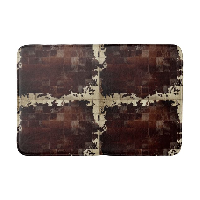 Cowhide Patchwork Print Badematte (Vorderseite)