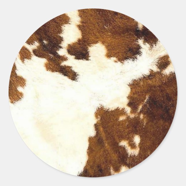 Cowhide Print Cowboy Up! Runder Aufkleber (Vorderseite)