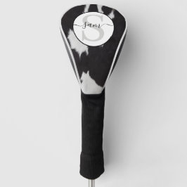 Cowhide Schwarz-weiße Monogram Golf Head Cover Golf Headcover