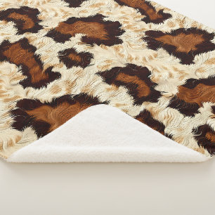 Cowhide Sherpa Fleece Blanket Sherpadecke