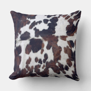 Cowhide Tan Schwarzweiß-Muster Druckkissen Kissen