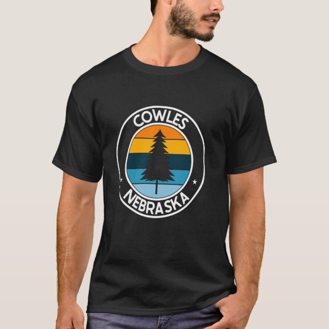 Cowles Nebraska NE USA City Pride Retro Sunset T-Shirt (Vorderseite)