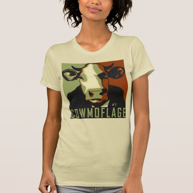 Cowmoflage Fun Pop Art Inspiriert Kuhhemd T-Shirt (Vorderseite)