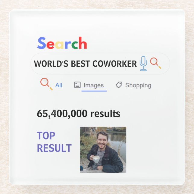 Coworker FOTO gibt Boss Nurse Teacher Doctor Mama Glasuntersetzer (Vorderseite)