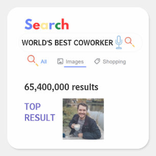 Coworker FOTO gibt Boss Nurse Teacher Doctor Mama Quadratischer Aufkleber