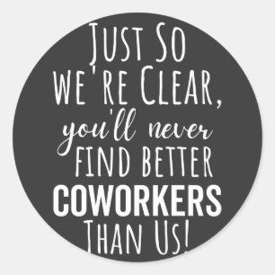 Coworker Goodbye Umzug von Arbeitnehmern Verla Runder Aufkleber