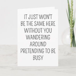 Coworker Verlassend glückliche Pensionierung geht  Karte