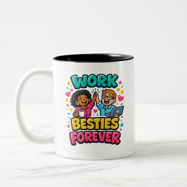 Coworkers Bestie Personalized Two-Tone Mug Zweifarbige Tasse (Links)