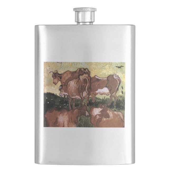 Cows after Jordaens - Gogh Flachmann (Vorderseite)