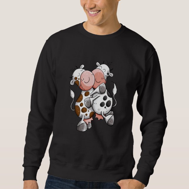 Cows In Love I Cuddling Cows For Farm Animal Sweatshirt (Vorderseite)