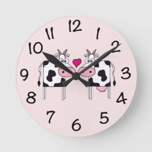 Cows in Love Runde Wanduhr