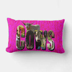 Cows Picture Logo aus Kuhbildern, rosa Lendenkissen