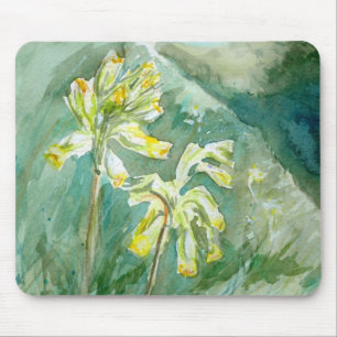 Cowslips Primula veris on a grassy bank Mousemat Mousepad