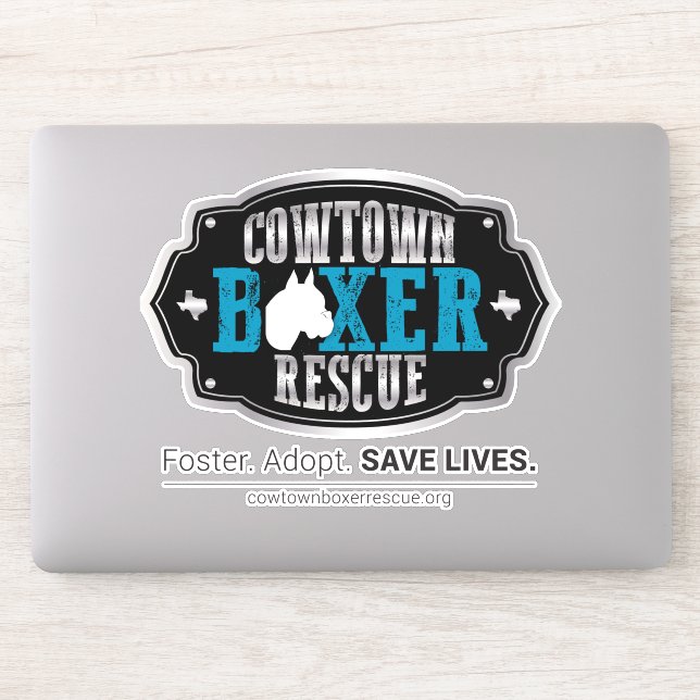 Cowtown Boxer Rescue Contue Sticker (Computer)