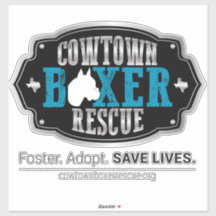 Cowtown Boxer Rescue Vinyl Sticker (groß)