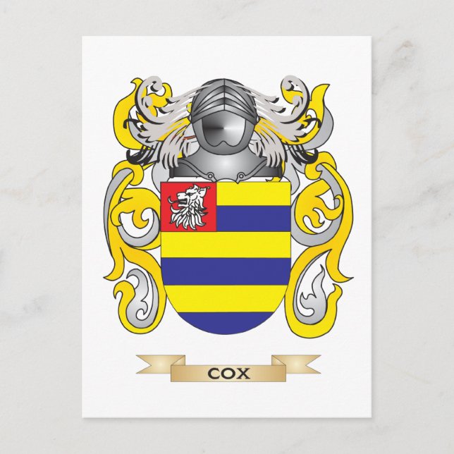 Cox Coat of Waffen Postkarte (Vorderseite)
