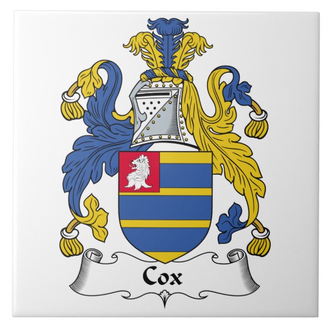 Cox-Familienwappen Fliese (Vorderseite)