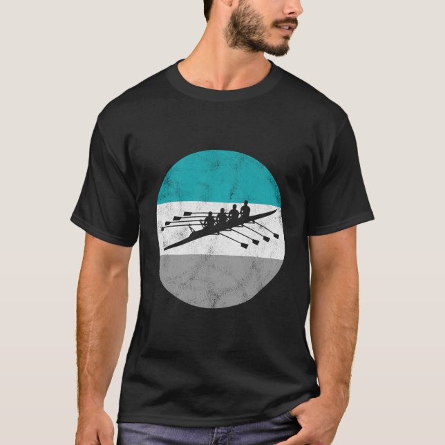 Coxless Four ruwing Retro Geschenk für Männer Frau T-Shirt (Vorderseite)