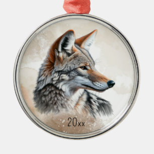 Coyote Coyote Country Cotattacore Rustikale Printw Ornament Aus Metall