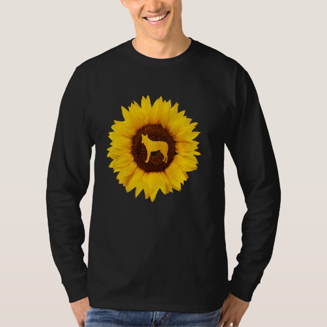 Coyote for Women Men Wolf Pup Canine Sonnenblume T-Shirt (Vorderseite)