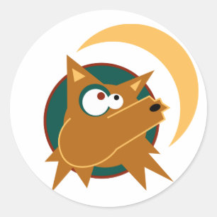 Coyote Howl Runder Aufkleber