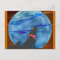 Coyote Howling am Blauen Mond