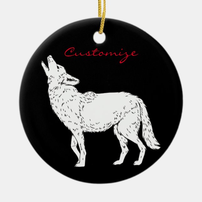 Coyote Howling Thunder_Cove Keramik Ornament (Vorne)