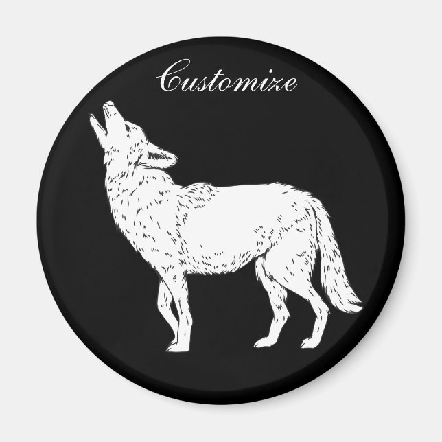 Coyote Howling Thunder_Cove Magnet (Vorne)
