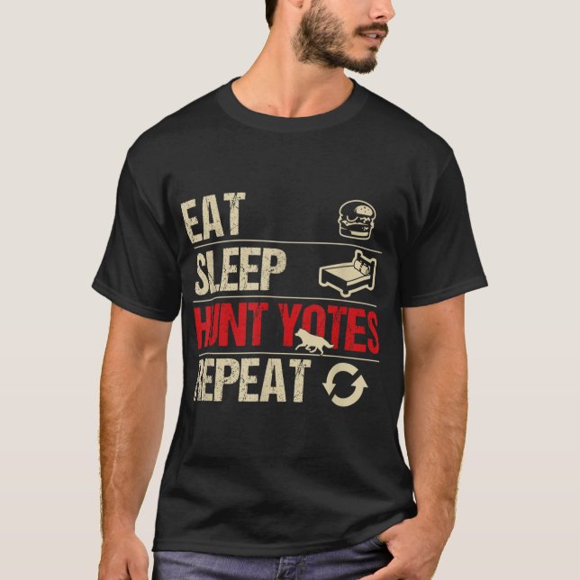 Coyote Hunting Eat Sleep Hunt Yotes wiederholen T-Shirt (Vorderseite)