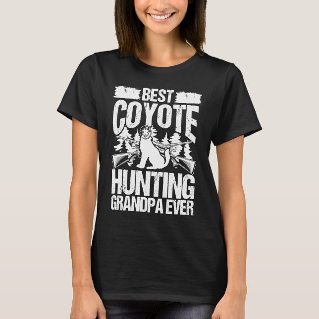Coyote Hunting Grandpa Hunter Fathers Day Predator T-Shirt (Vorderseite)