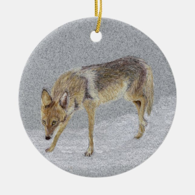 Coyote Keramik Ornament (Vorne)