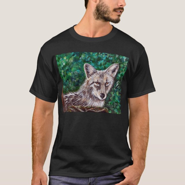 Coyote-Malerei im Hinterhof T-Shirt (Vorderseite)