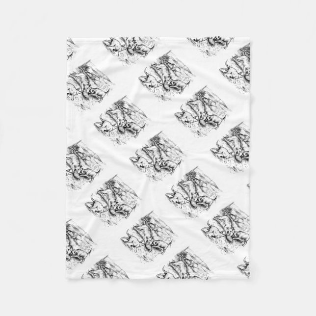 Coyote Pups Fleecedecke (Vorderseite)