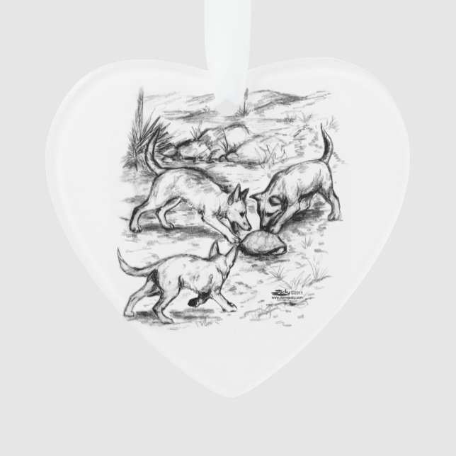 Coyote Pups Ornament (Vorderseite)